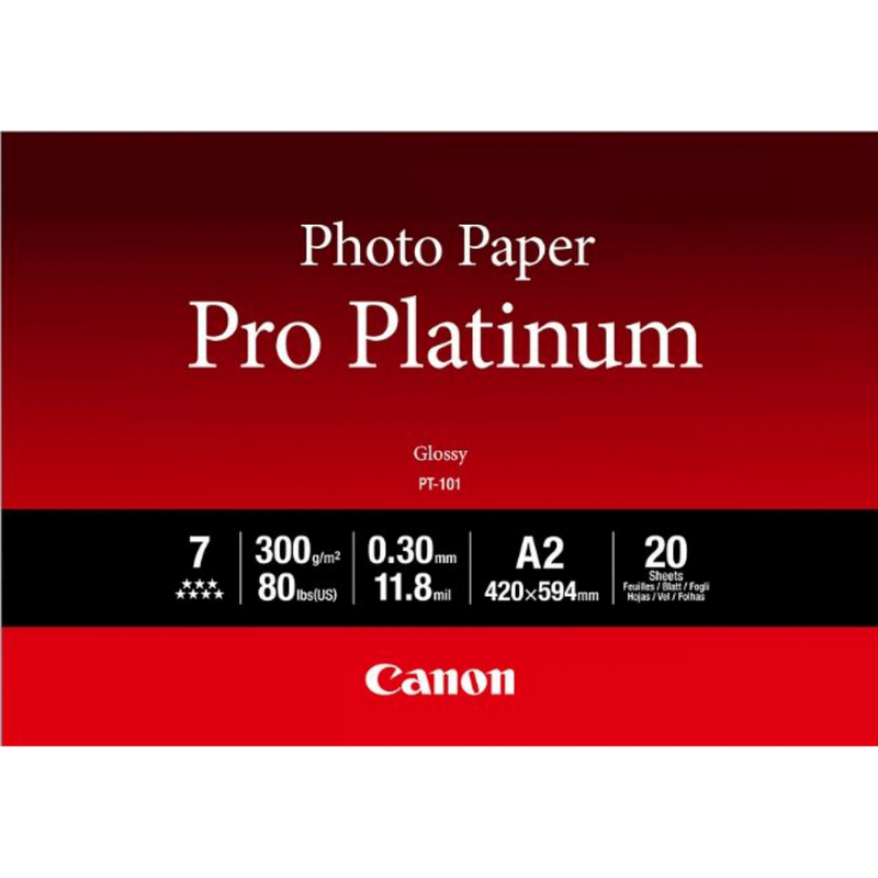 Comprar Papel fotográfico Pro Platinum Canon PT-101 A2 20 hojas en Papel fotográfico — Tienda Canon Espana