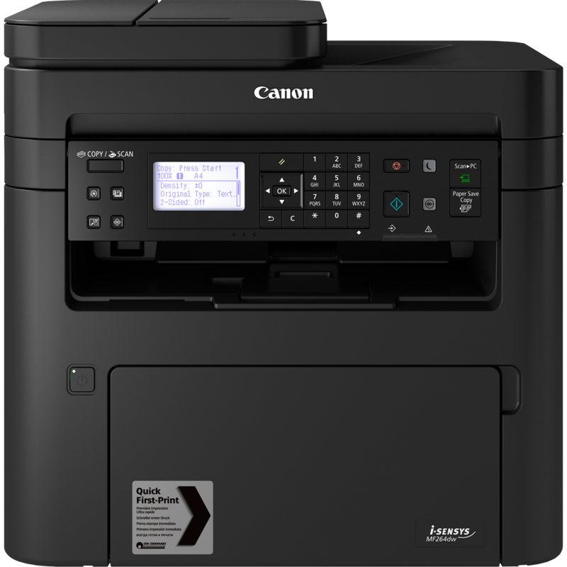 Canon i-SENSYS MF264dw 3-in-1 Mono Laser Printer Product Front View
