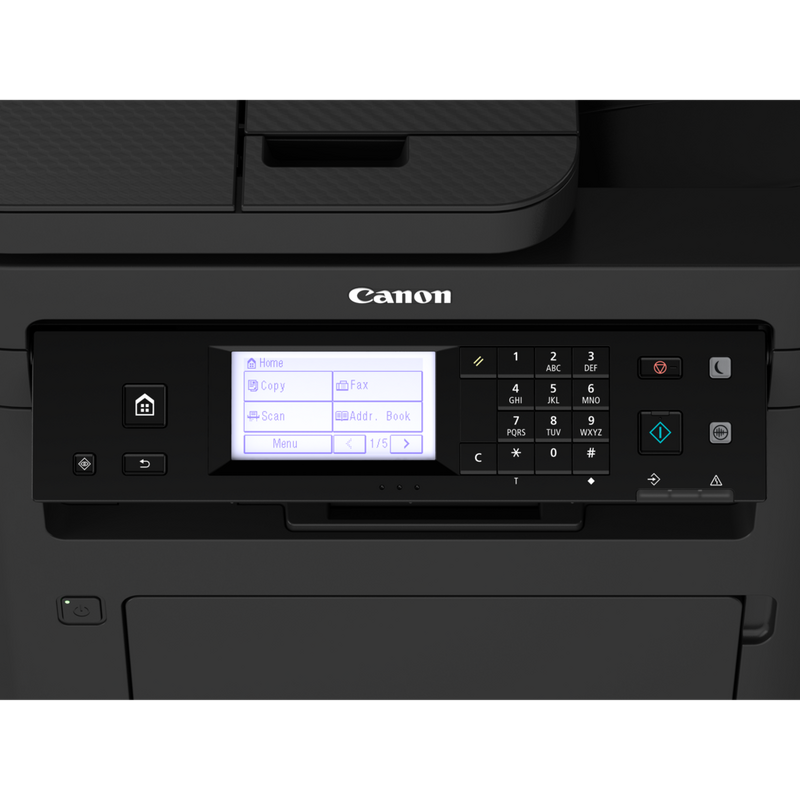 Urządzenie wielofunkcyjne Canon i-SENSYS MF269dw z laserową drukarką monochromatyczną Produkt Zbliżenie ekranu LCD i przycisków