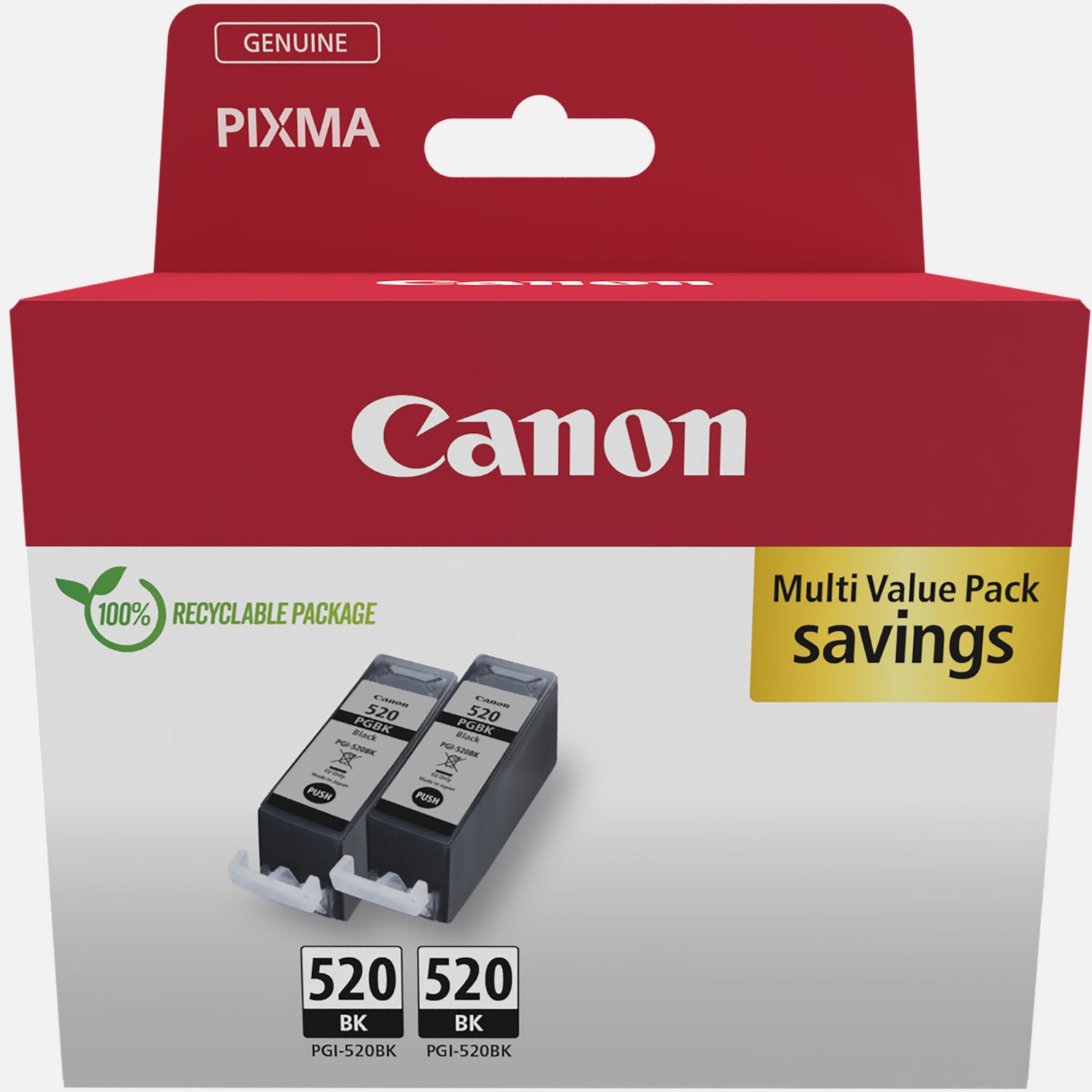 Cartuccia d'inchiostro nero Canon PGI-520BK (confezione doppia)