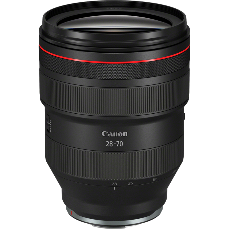 Canon RF 28-70mm F2L USM Lens Product Diagonal Top-Down View