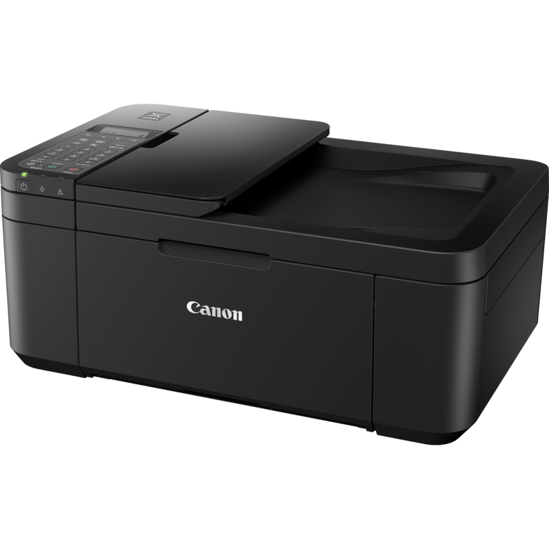 Impresora cuatro en uno PIXMA TR4550 de Canon, negra Producto Vista frontal inclinada