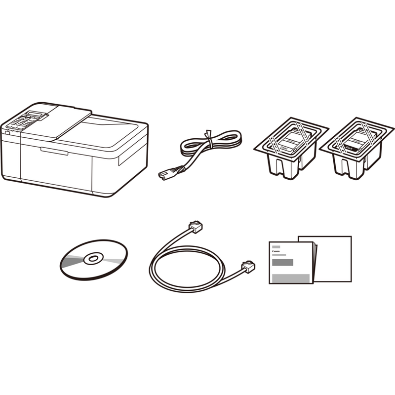 Canon PIXMA TR4551 4-In-One printer, White Product With The Box Contents