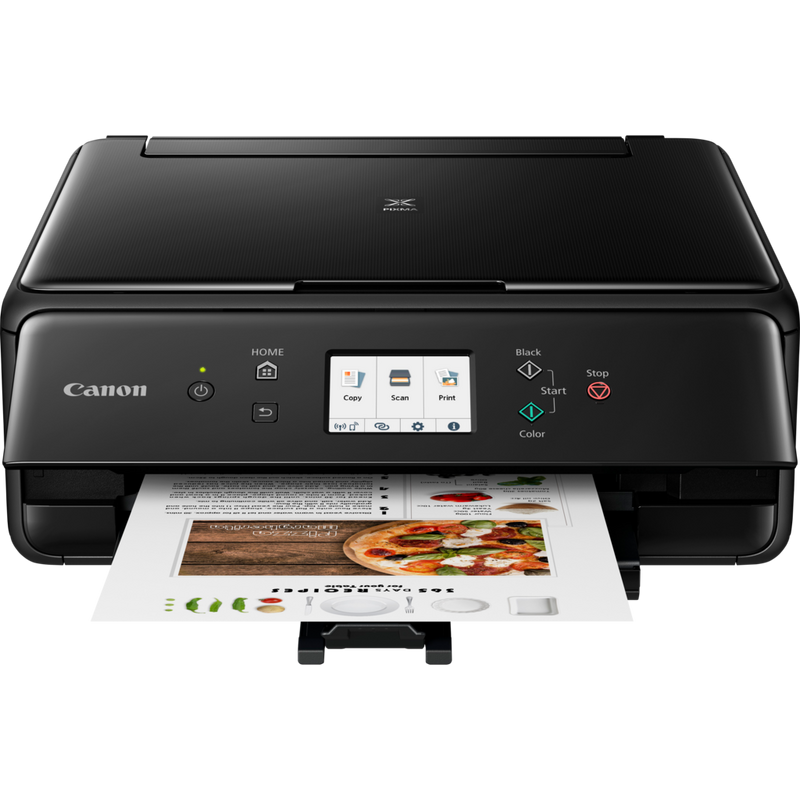 Canon PIXMA TS6250 All-In-One inkjet printer, Black Produkt Vy framifrån med utdraget pappersfack