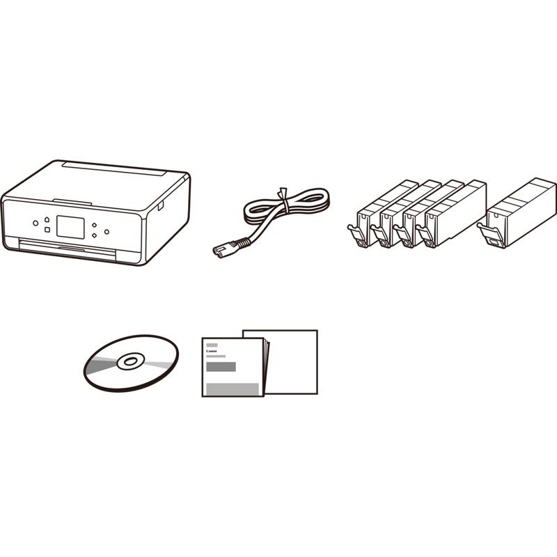 Multifonction 3-en-1 Canon PIXMA TS6251, Blanc Produit Contenu de la boîte