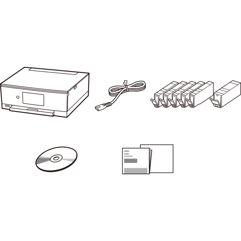 Impressora fotográfica multifunções Canon PIXMA TS8251, Branco Produto Com o conteúdo da caixa