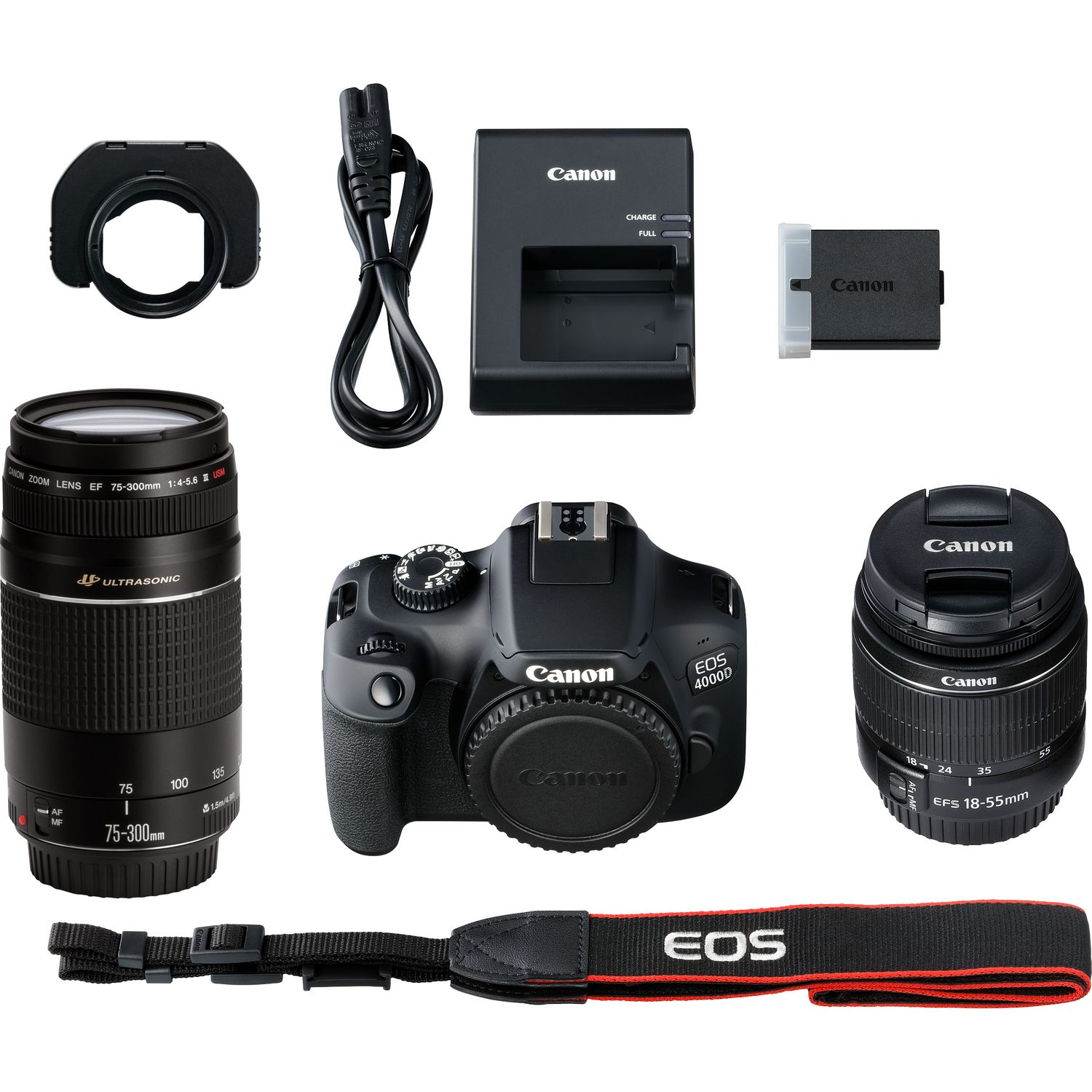 Buy Canon Eos 4000d Body Ef S 18 55mm Iii Ef S 75 300mm Iii In Wi Fi Cameras Canon Uae Store