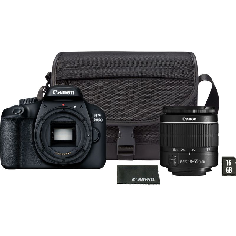 aanval hospita Praten tegen Canon EOS 4000D zwart + EF-S 18-55mm III-lens + tas + SD-kaart in Camera's  met Wi-Fi — Canon Nederland Store