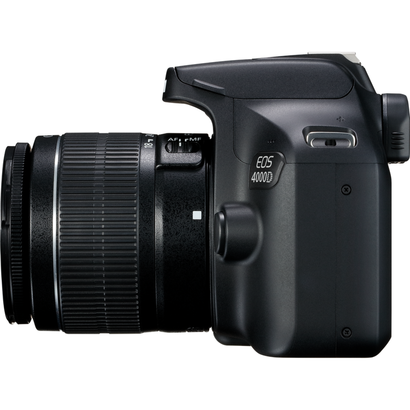 Canon EOS 4000D Black + EF-S 18-55mm III Lens + Bag + SD Card Product Right View