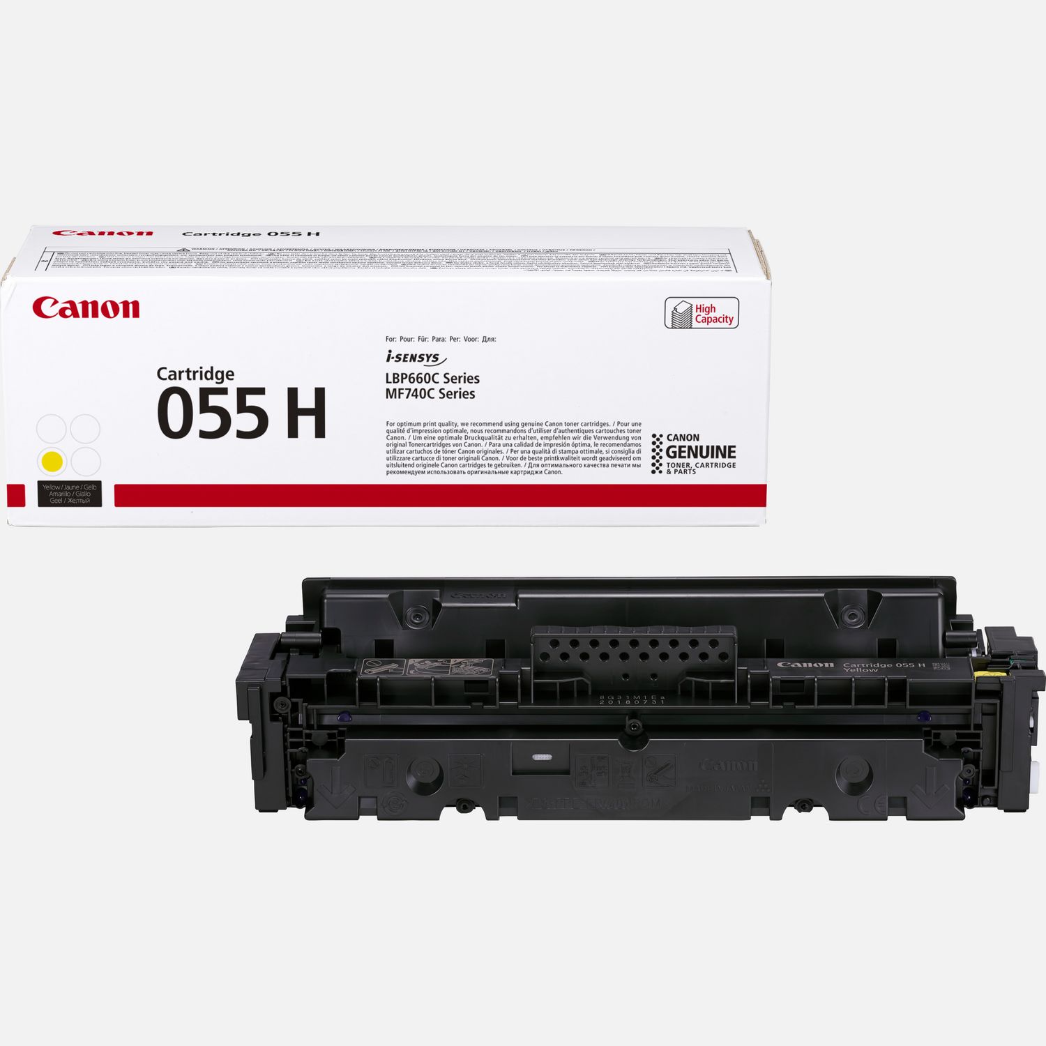 Cartouche de toner haut rendement Canon 055 H, jaune