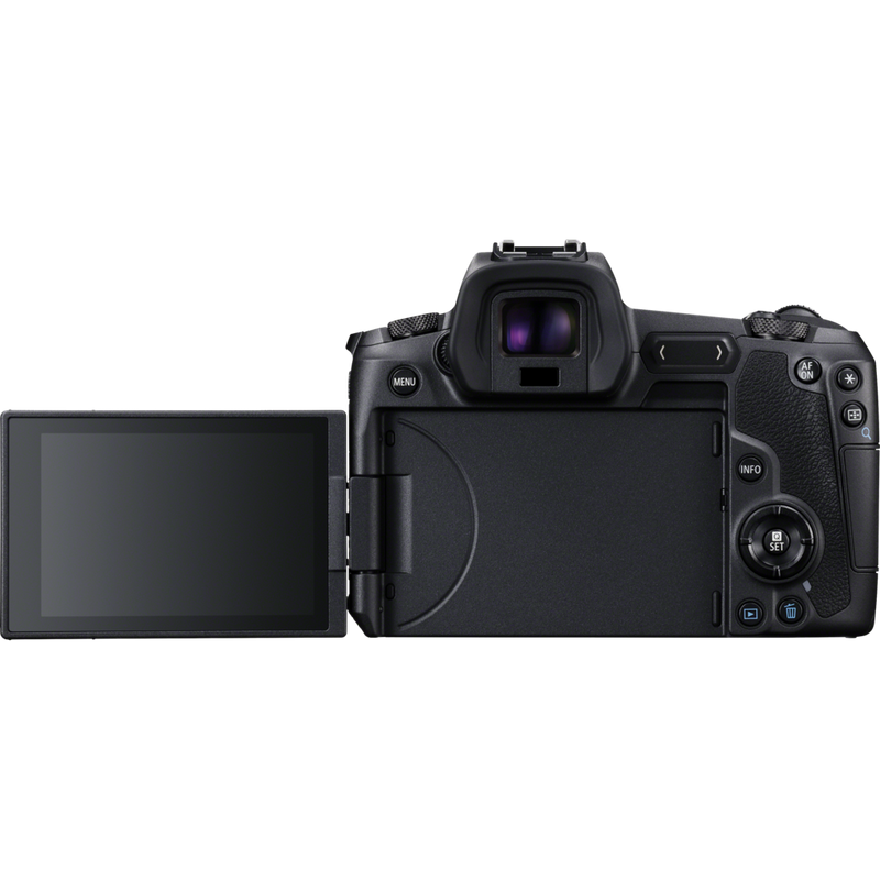 Canon EOS R Mirrorless Camera Body Product Back View with the Vari-Angle Screen Extended