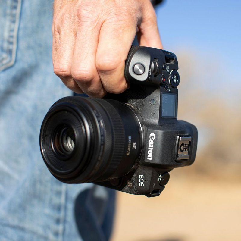 Canon EOS R Mirrorless Camera Body A Hand Holding the Camera