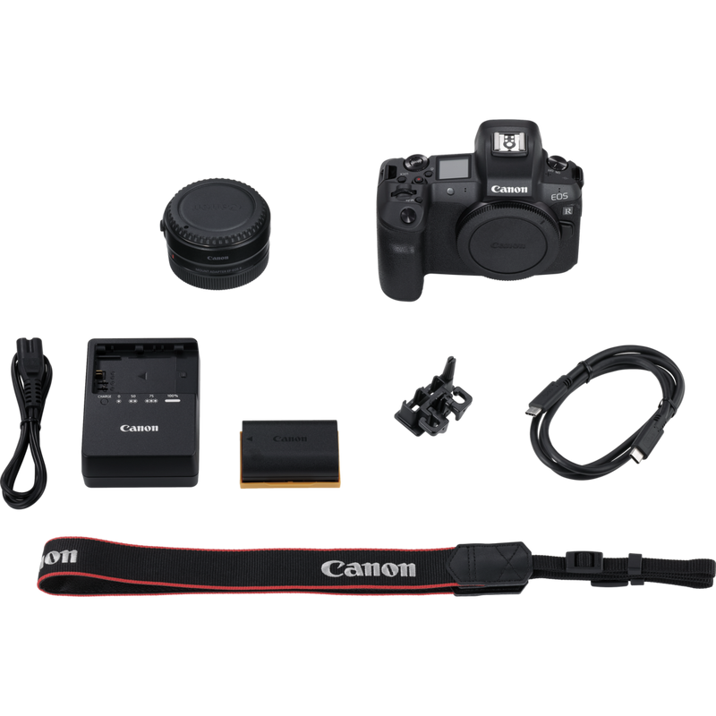 Canon EOS R Body + Mount Adapter EF-EOS R Product What's in the Box