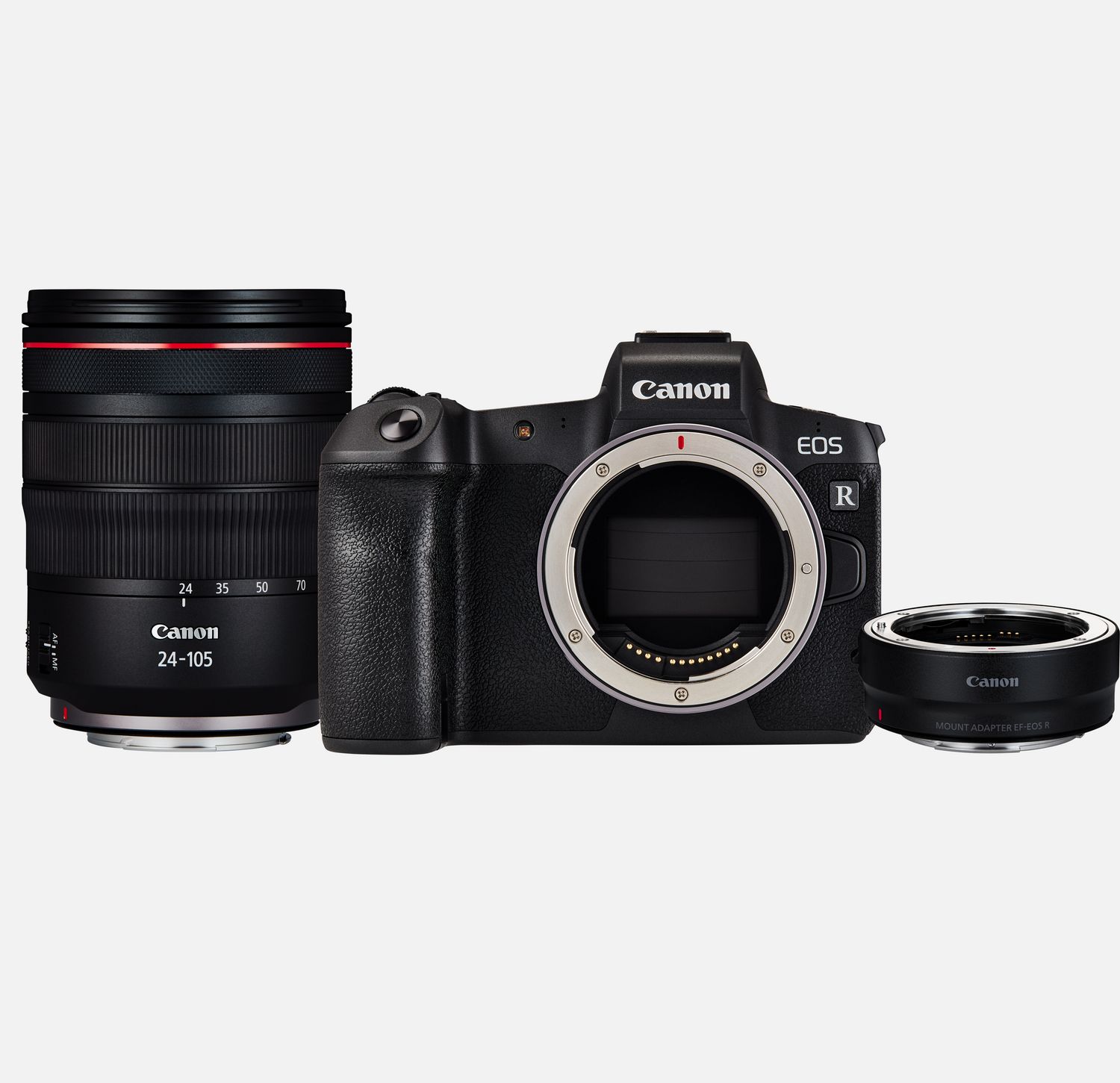 Canon EOS R Mirrorless Digital Camera + RF 24-105mm f/4L IS USM Lens +  Mount Adapter EF-EOS R Kit