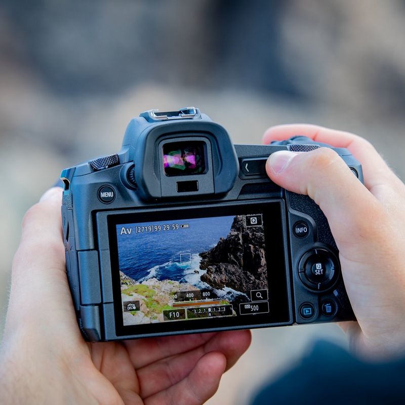 Canon EOS R Mirrorless Camera Body Using the Multi-Function Touch Bar