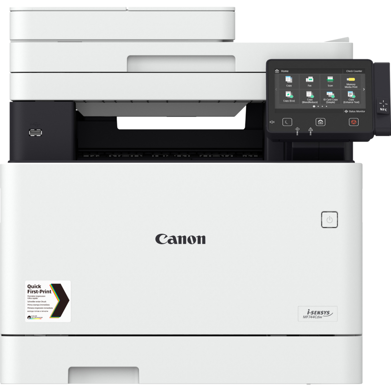 Canon i-SENSYS MF744Cdw allt-i-ett-färglaserskrivare Produkt Vy framifrån