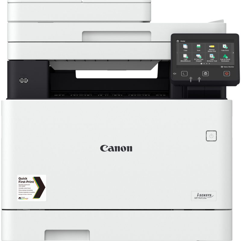 Canon i-SENSYS MF742Cdw 3-in-1 Colour Laser Printer Product Front View