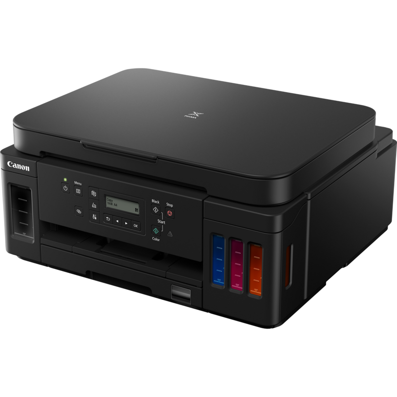 Canon PIXMA G6050: impresora MegaTank 3 en 1 con depósitos de tinta rellenable Producto Vista frontal inclinada