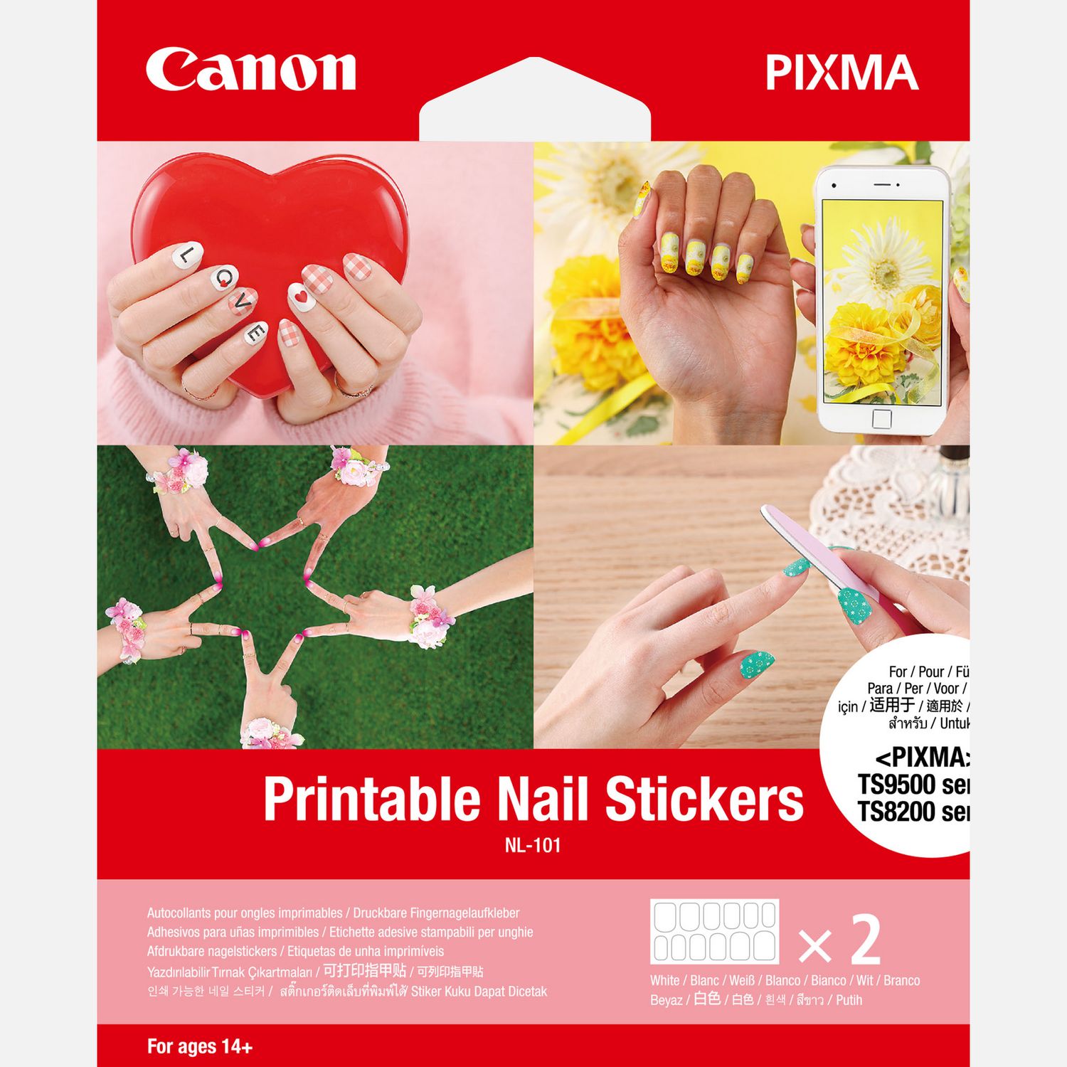Autocollants pour ongles imprimables de Canon NL-101, 24 autocollants