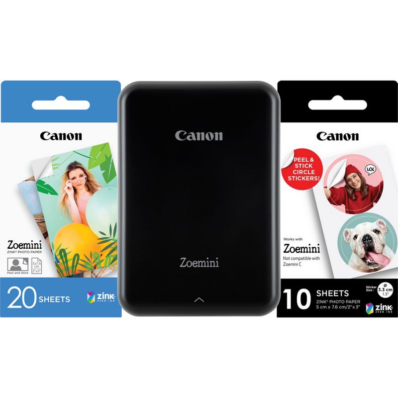 Buy Canon Zoemini 2 Portable Colour Photo Printer, Rose Gold + 5 x 7.6 cm  ZINK™ Photo Paper x20 sheets + 3.3 cm ZINK™ Circle Sticker Paper x10 sheets  — Canon UK Store