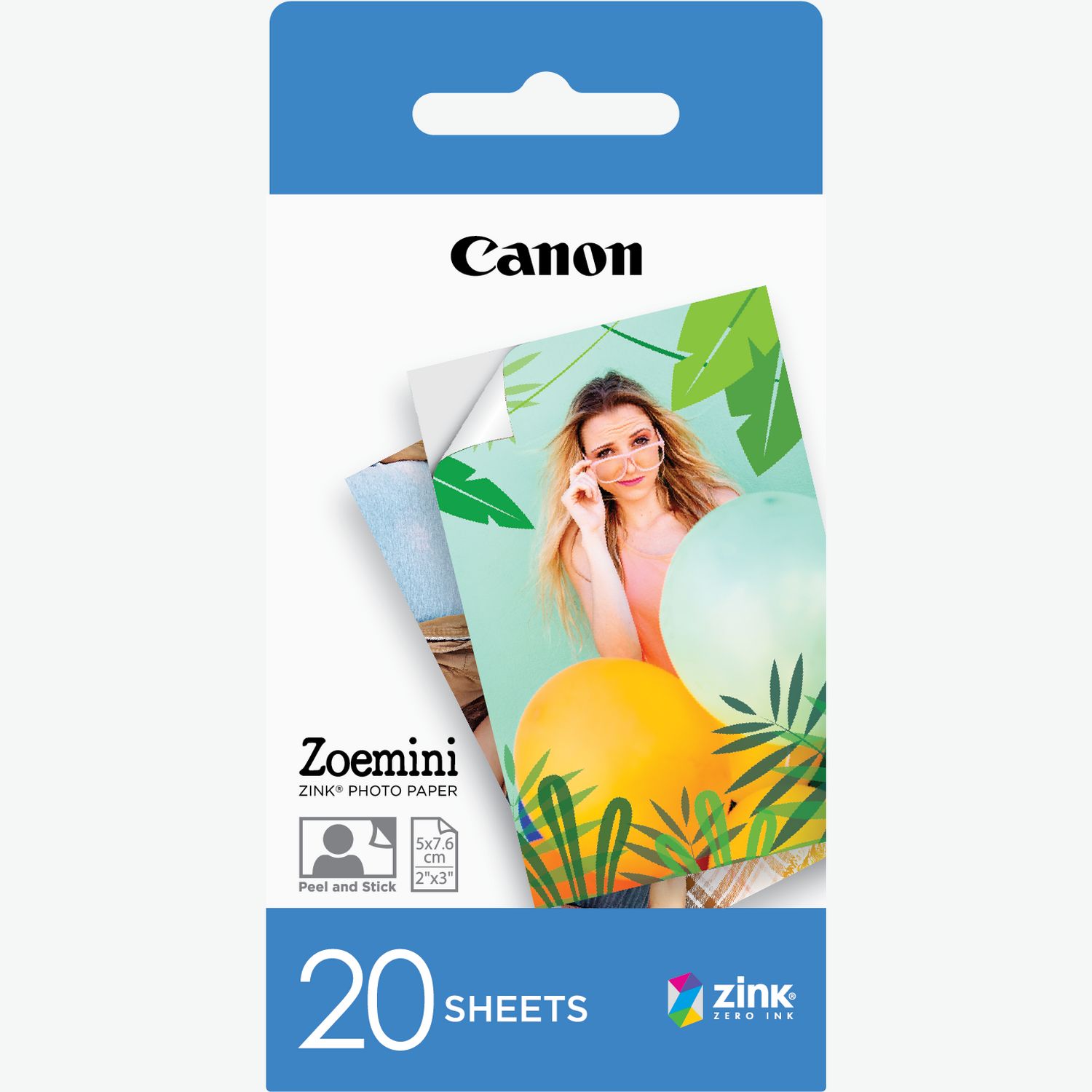 Imprimante photo couleur portable Canon Zoemini, noir + papier photo 5 x  7,6 cm (20 feuilles) + autocollant rond (10 feuilles) dans Fin de Série —  Boutique Canon France