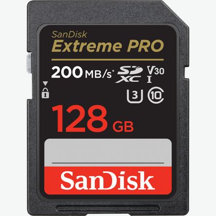 Image of SanDisk Extreme Pro SDXC UHS-I C10 Memory Card, 128GB