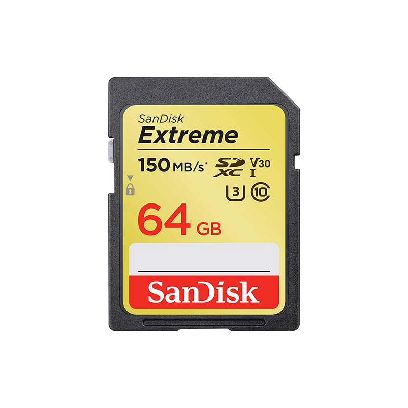 3304V873 - SanDisk Extreme SDXC UHS-I C10 Memory Card, 64GB