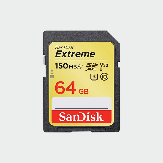 3304V873 - SanDisk Extreme SDXC UHS-I C10 Memory Card, 64GB