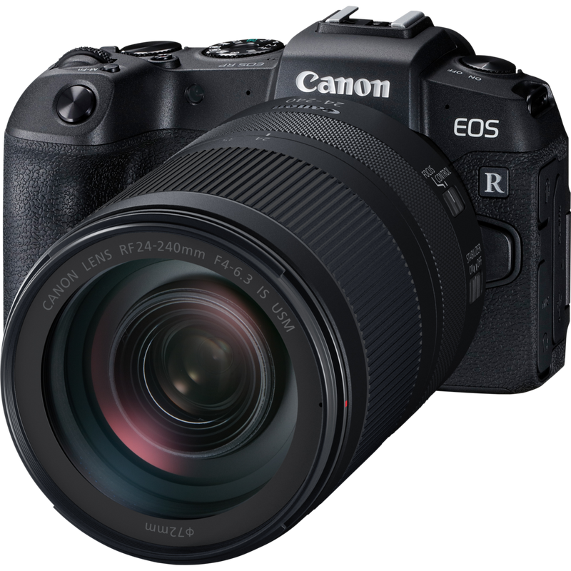 Canon EOS RP + RF 24-240mm F4-6.3 IS USM Lens Product Diagonal View