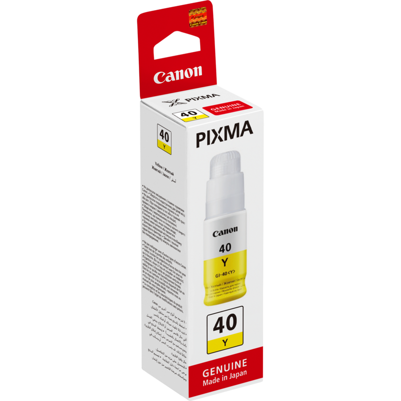 Canon GI-40 Y, High Yield, Ink Bottle, Yellow Product Left View