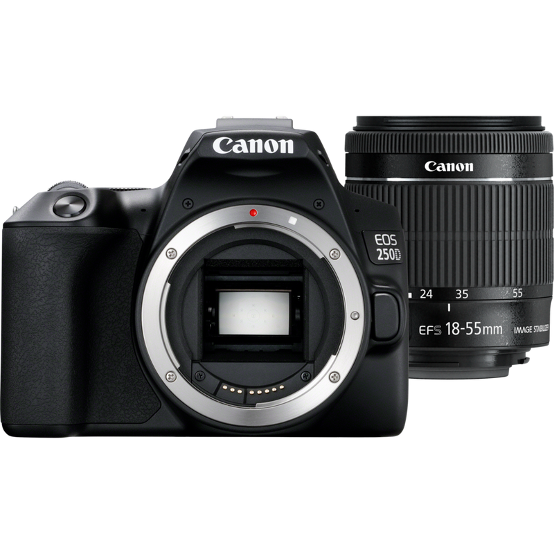 Canon EOS 250D Camera, Black + EF-S 18-55mm f/4-5.6 IS STM Lens
