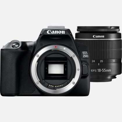 canon eos 250d black ef s 18 55mm f 3 5 5 6 iii lens