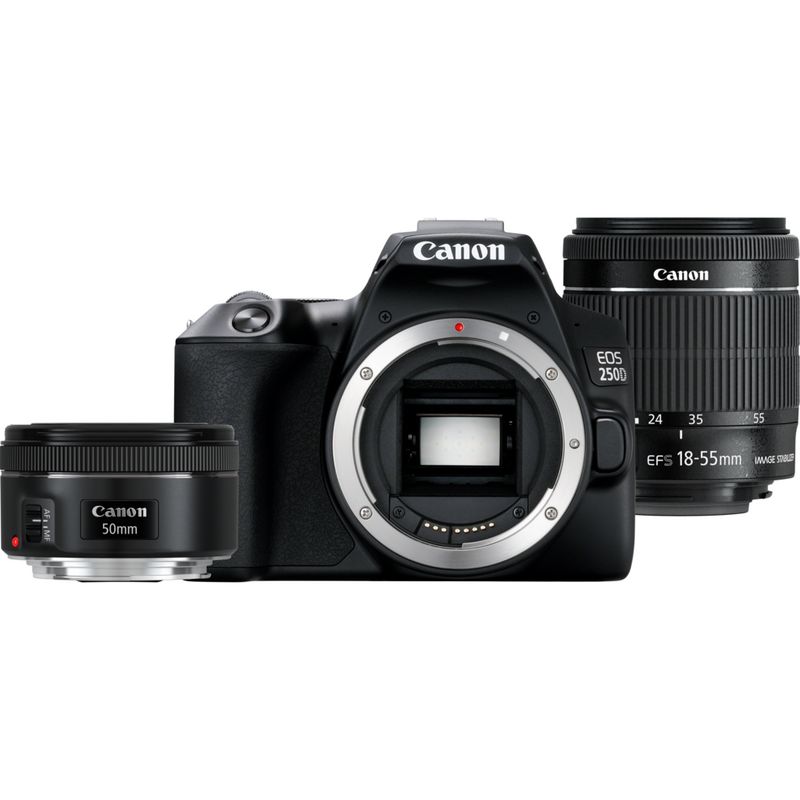 Canon 250D 24MP WiFi Negra + Objetivo EF-S 18-55mm F4-5.6 IS STM