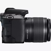 Canon EOS 250D, Black + EF-S 18-55mm f/3.5-5.6 III+ EF 75-300mm f/4-5.6 III Lens Product Right View