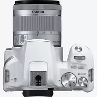 Canon EOS 250D, White + EF-S 18-55mm f/4-5.6 IS STM Lens Product Top View