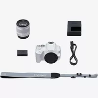 Canon EOS 250D, White + EF-S 18-55mm f/4-5.6 IS STM Lens Product What's In The Box