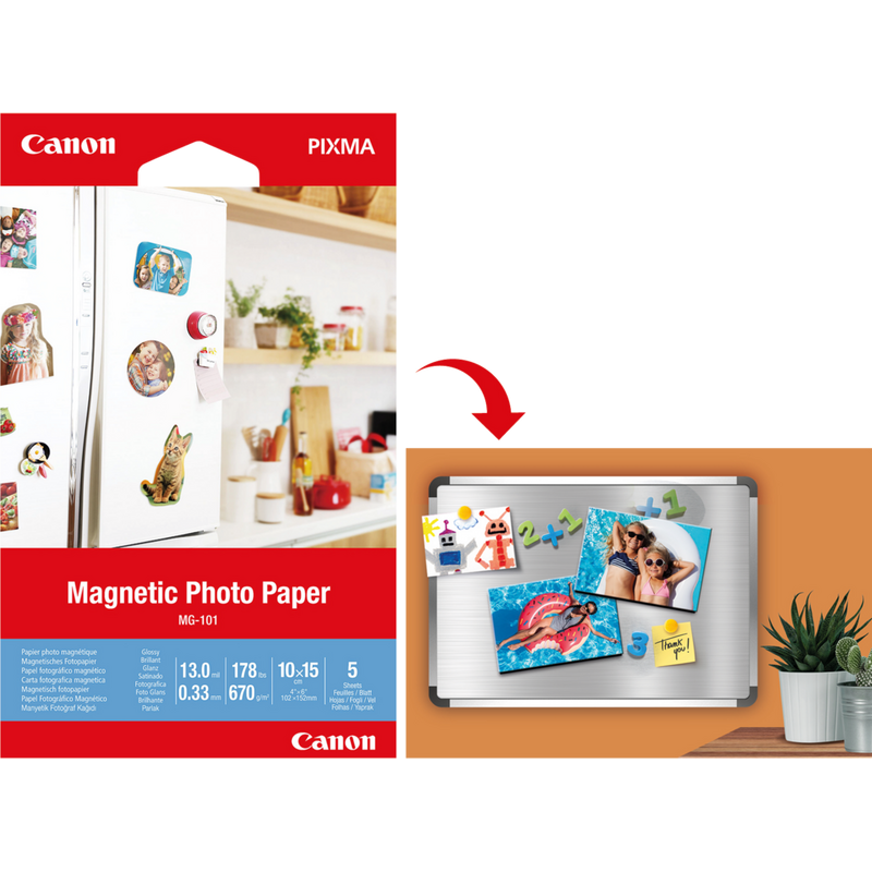 Canon Kreativ-Kit – 5 Papiersorten Produkt Vorderansicht des magnetischen Fotopapiers