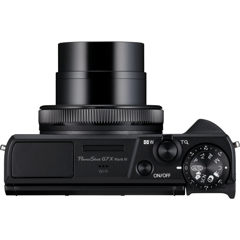 Vista superior de producto del kit para vloggers premium de Canon PowerShot G7 X Mark III, negro