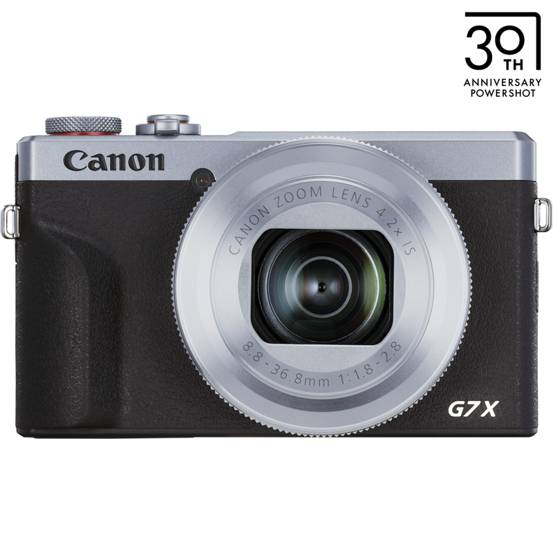 Canon PowerShot G7 X Mark III-compactcamera, zilver, vooraanzicht van product