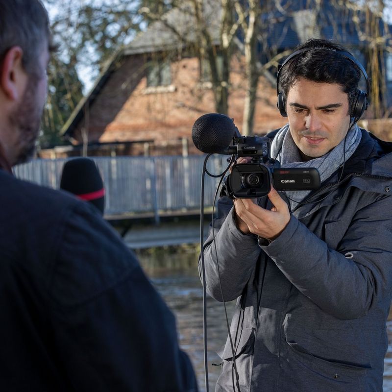 Canon XA45 Camcorder Man Filming with Camcorder