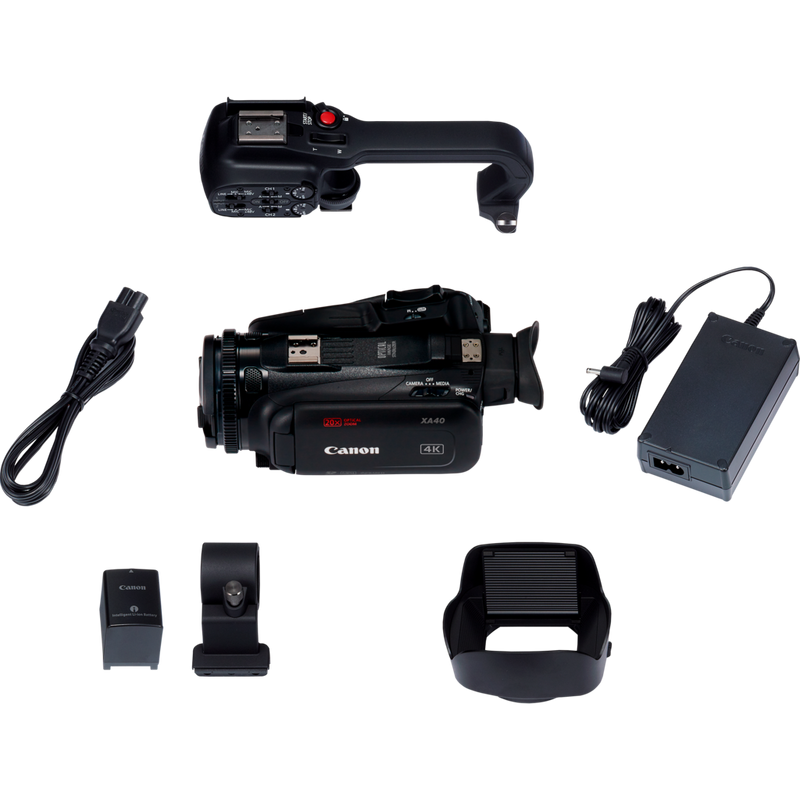 Videocámara XA40 de Canon Producto Componentes del embalaje