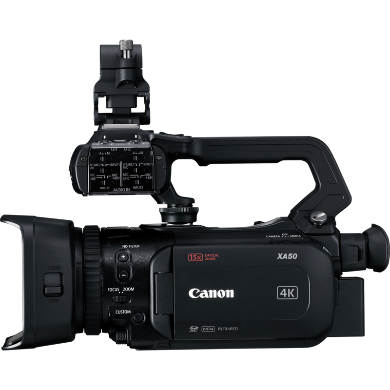 Canon XA50 Camcorder Produkt Vorderansicht von rechts