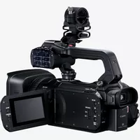 Videocámara XA50 de Canon Producto Vista posterior izquierda con la pantalla girada