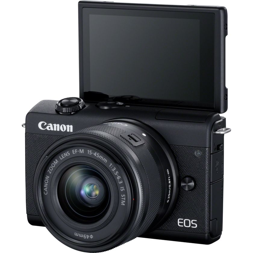 Canon EOS M200 Gehäuse, Schwarz + EF-M 15-45mm in Abgesetzt 
