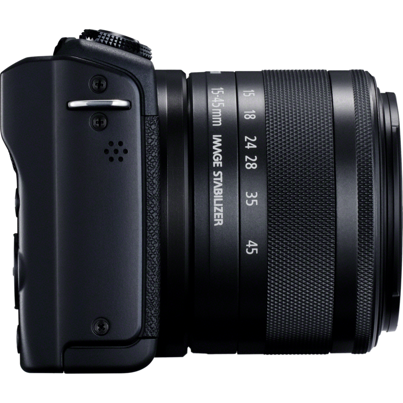 Canon EOS M200 Interchangeable Lens Live Streaming Kit Product Right View with the Lens