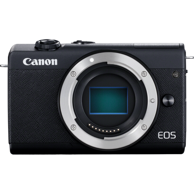 Corpo Canon EOS M200 Nero + Obiettivi EF-M 15-45mm + EF-M 55-200mm Prodotto Vista frontale
