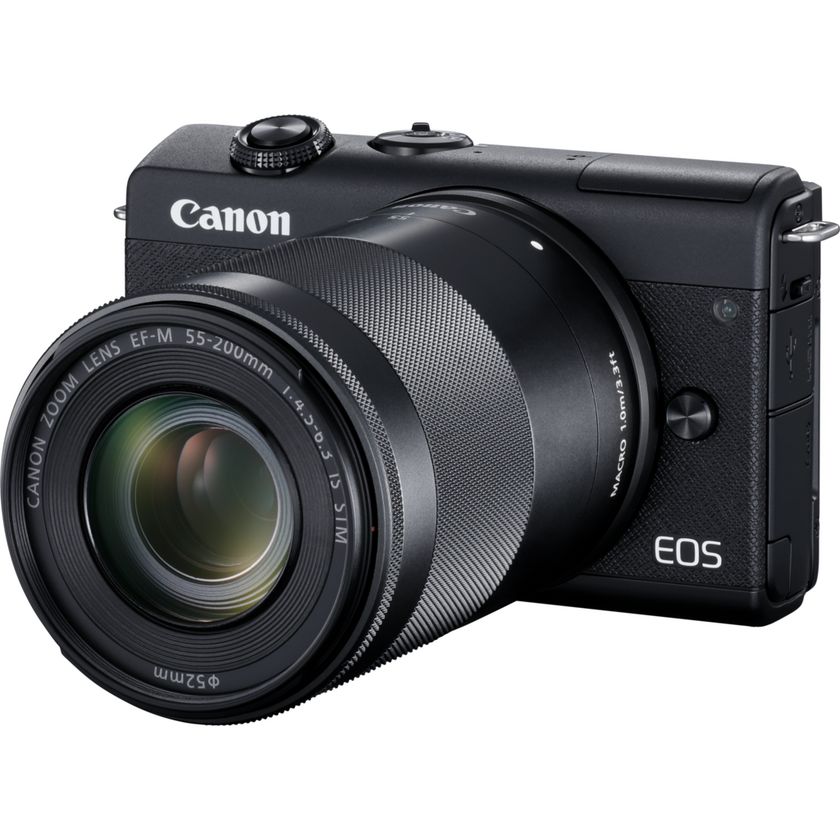 Canon EOS M200 Gehäuse, Schwarz + EF-M 15-45mm + EF-M 55-200mm in 