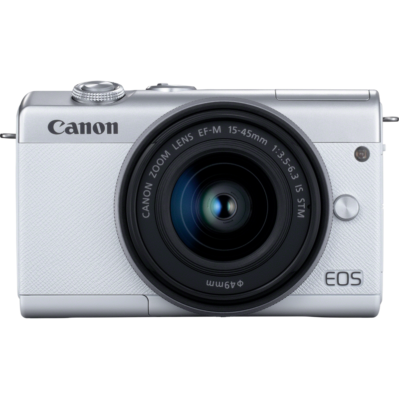Comprar Corpo Canon EOS M200, Branco + Objetiva EF-M 15-45mm, Prata em Câmaras Wi-Fi — Loja Canon Portugal