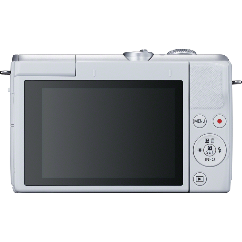 Canon EOS M200 Body - White + EF-M 15-45mm Silver Product Back View