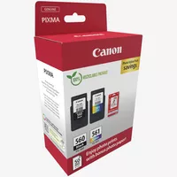 Canon PG-560/CL-561 Ink Cartridge + Photo Paper Value Pack Product Package front angled view